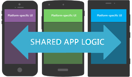 Xamarin Architecture Using Shared App Logic. Enabling flexibility of native UIs