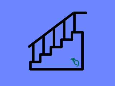 Stairs Icon on Blue background